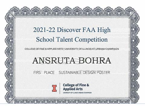 Ansruta Bohra gets first place